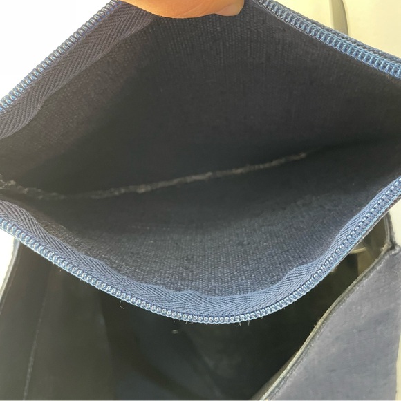 VTG Salvatore Ferragamo Firenze 8 Navy Blue Denim Leather Tote Shoulder Bag - Picture 10 of 14